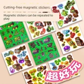 Bitkiler ve Zombiler Magnetik Çıkartmalı Sessiz Kitap - Magnetik 4 Paket - Hibrit Versiyon + Temiz Gölet + Bulutlu Avlu + Gizemli Mısır - 5