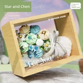 Ay Işığı Kulübü Yapı Blokları Buket Fotoğraf Çerçevesi DIY Oyuncak Hediyesi - Yıldız Dilek Parmak Yüzük Kutusu Romantik Yazı thumbnail 4