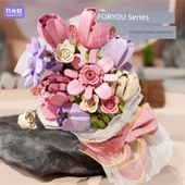 Ay Işığı Kulübü Yapı Blokları Buket Fotoğraf Çerçevesi DIY Oyuncak Hediyesi - Yıldız Dilek Parmak Yüzük Kutusu Romantik Yazı thumbnail 5