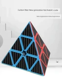 Karbon Fiber Piramit Küp Üçüncü Sıra Özel Şekilli Megaminx Küp - Karbon Fiber Piramit + Taban-Rubik Küp Kitabı - 2