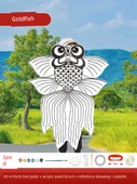 DIY Bambudan Altınbalık Uçurtma Kiti - 60m İp, 6 Renk Pigment Kalem - 72x57cm - 1