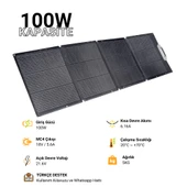 100W Katlanabilen Taşınabilir Yüksek Verimli Güneş Enerjisi Şarj Paneli thumbnail 2