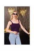 Kadın Kırmızı Fit Askılı Triko Crop Bluz – Yazlık Basic Şıklık thumbnail 6