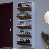 Modilayn VERVE Asma Kapı Önü 72x194x 26 cm’ lik 5 Düşer Kapak 10 Göz Bölmeli Ayakkabılık thumbnail 1
