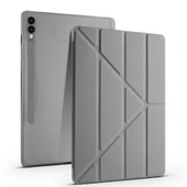 Samsung Galaxy Tab S10 Plus X820 12.4 İnç Katlanabilir Kalemlikli Standlı Akıllı Kılıf  Koyu Gri thumbnail 1