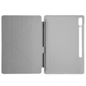 Samsung Galaxy Tab S10 Plus X820 12.4 İnç Katlanabilir Kalemlikli Standlı Akıllı Kılıf  Koyu Gri thumbnail 3