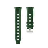 Huawei Watch Gt5 Pro 46mm İle Tam Uyumlu Kordon Metal Tokalı Yumuşak Silikon Kordon Kayış  Haki thumbnail 4