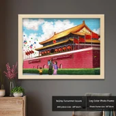 300 Parça Eğitimsel Moda Bulmacası - Log Renkli Fotoğraf Çerçevesi - Pekin Tiananmen - 38x26cm - 1
