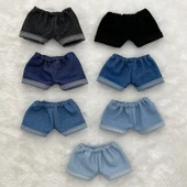 Bebek Kıyafetleri - Koyu Mavi Kot Şort - 10cm Bebek - 7