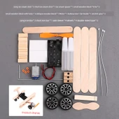 DIY Elektrikli Taksi Uçağı Bilim Deney Kiti - Taksi Uçağı Model Malzeme Kiti - 1
