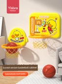 Çocuklar için Basketbol Potası Seti - Sesli ve Işıklı Skor Sarı Ördek - Katlanabilir Atış Rafı - 2 Basketbol ile - 2