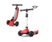 Lisanslı 3 Tekerlekli Katlanabilir Ayarlanabilir Işıklı 50 kg Taşıma Kapasiteli Scooter Kırmızı - 1