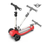 Lisanslı 3 Tekerlekli Katlanabilir Ayarlanabilir Işıklı 50 kg Taşıma Kapasiteli Scooter Kırmızı - 3