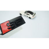 DK Tuning S6 Siyah Kırmızı 3D Ön Panjur Logo Audi İle Uyumlu thumbnail 1