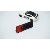 DK Tuning S6 Siyah Kırmızı 3D Ön Panjur Logo Audi İle Uyumlu thumbnail 2