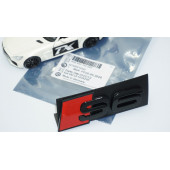 DK Tuning S6 Siyah Kırmızı 3D Ön Panjur Logo Audi İle Uyumlu thumbnail 5