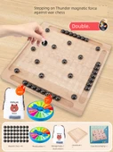 Yaşlılar için Zihin Geliştirme Magnetik Satranç Bulmaca Oyunu - Masif Ahşap Tabak⭐Ekstrem Sürüm [40 Magnetik Satranç + Depolama Çantası + Cezalandırma Tabağı] - 1