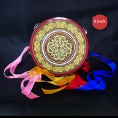 Orff Perküsyon Aleti Tamburin - Şerit Dunhuang Çiçek Sarmalı - 20cm - 1