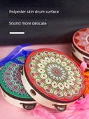 Orff Perküsyon Aleti Tamburin - Şerit Dunhuang Çiçek Sarmalı - 20cm - 4