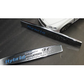 Hyundai Hybrid Logo Yan Çamurluk 3M 3D Krom Metal Logo Amblem - 5
