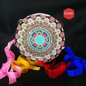 Orff Perküsyon Aleti Tamburin - Şerit Çiçek Kümesi Sıkı - 20cm - 1