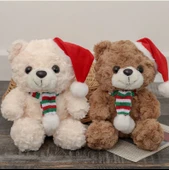 Ayıcık Oturan Çiçek Tutan - 20cm - Beyaz - 10