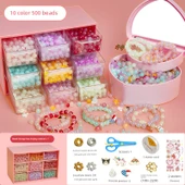 Ultraman Kristal Oyuncak Akrilik Taş Mini Bebek Yaratıcı Kolye - [Geliştirilmiş Pembe Depolama Kutusu] 10 Renk 500 Boncuk + (Boncuk Kiti) - 1