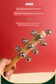 Orff Perküsyon Aleti - 6 Zilli Kayın Yuvarlak El Zili Çifti - 12