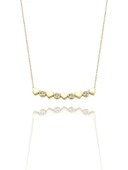 Beş Kalp Tek Taş Aile Kolyesi 14 Ayar Altın Kolye thumbnail 1