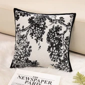Havlu Nakışlı Yastık - Beyaz Kareli - 45cm - 8
