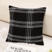 Havlu Nakışlı Yastık - Örgü Izgara - 45cm - 10