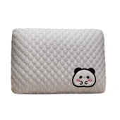 Bing Dou Dou Hafızalı Yastık - Gri Panda Hafızalı Pamuk 32x23cm - 12