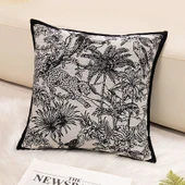 Havlu Nakışlı Yastık - Beyaz Kareli - 45cm - 6