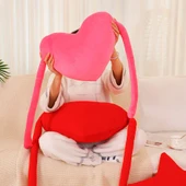 Yürek ve Yıldız Peluş Sarılma Yastığı - Barbie Pembe Yürek - 75x215cm - 4