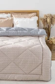 Rivaİstanbul Bej-Gri Modie Çift Kişilik Çift Taraflı Lüx Yorgan 195x215 cm - 1