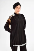Adasea Kadın Spor Likra Tam Kapalı Tesettür Mayo Kimber 1202 Siyah - 5