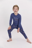 Arnetta 1560 Snow Funny İndigo Erkek Çocuk Uzun Kol Pijama Takımı - 5