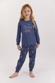 Arnetta 1426 Snow Funny İndigo Kız Çocuk Uzun Kol Pijama Takımı - 1