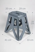 2 Adet Katlanabilir Kamp ve Piknik Taburesi Tank Sandalye Seti 20x29x39Cm 306 - 6