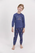 Arnetta 1560 Snow Funny İndigo Erkek Çocuk Uzun Kol Pijama Takımı - 1