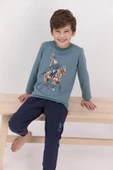 U.S. Polo Assn 922 Garson Erkek Çocuk Ribanalı Pijama Takımı - 5