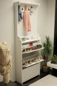 Modus Vestiyer Düşer Kapak Ayakkabılık 3 Raflı Beyaz - 3