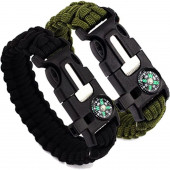 Acil Durum Taktiksel Paracord Hayatta Kalma Bilekliği Survival Çok Amaçlı Bileklik - 1