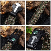 Acil Durum Taktiksel Paracord Hayatta Kalma Bilekliği Survival Çok Amaçlı Bileklik - 3