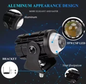 E Bike Led Far Elektrikli Scooter Farı Elektrikli Motosiklet E Bisiklet Far 12v-80v-Uyumlu 2 Adet - 5