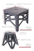 Katlanabilir Pratik Kamp Seti 1 Adet Piknik Masası + 4 Adet Katlanır Tabure - 2