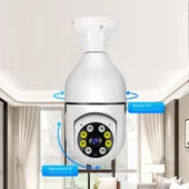 Kablosuz WiFi Ampul Güvenlik Kamerası - 360 Derece Mobil Takip - 1080P - 5G - 4