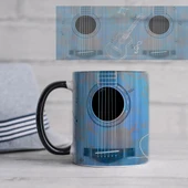Müzik Aleti Seramik Kupa - Gitar Tasarımı - 350ml - 12