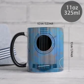 Müzik Aleti Seramik Kupa - Gitar 4 Tasarımı - 350ml - 4