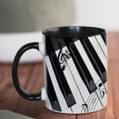 Müzik Aleti Seramik Kupa - Saksafon Tasarımı - 350ml - 6